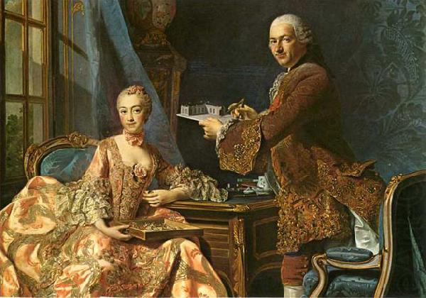 Alexander Roslin Double portrait, Architect Jean-Rodolphe Perronet with his Wife china oil painting image